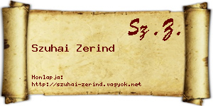 Szuhai Zerind névjegykártya
